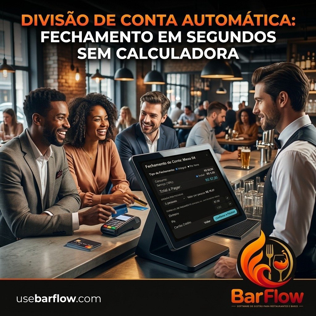 Divisão de conta e fechamento de caixa BarFlow OS