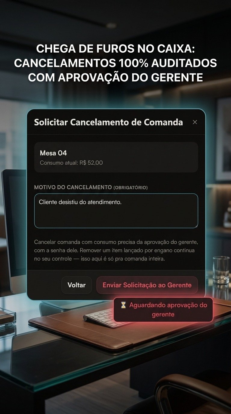 Solicitação de cancelamento pelo garçom